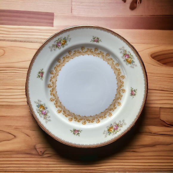 Meito China, Japan, Nassau Bread & Butter, Dessert Plates, Floral /Gold, set 6 - Picture 9 of 10